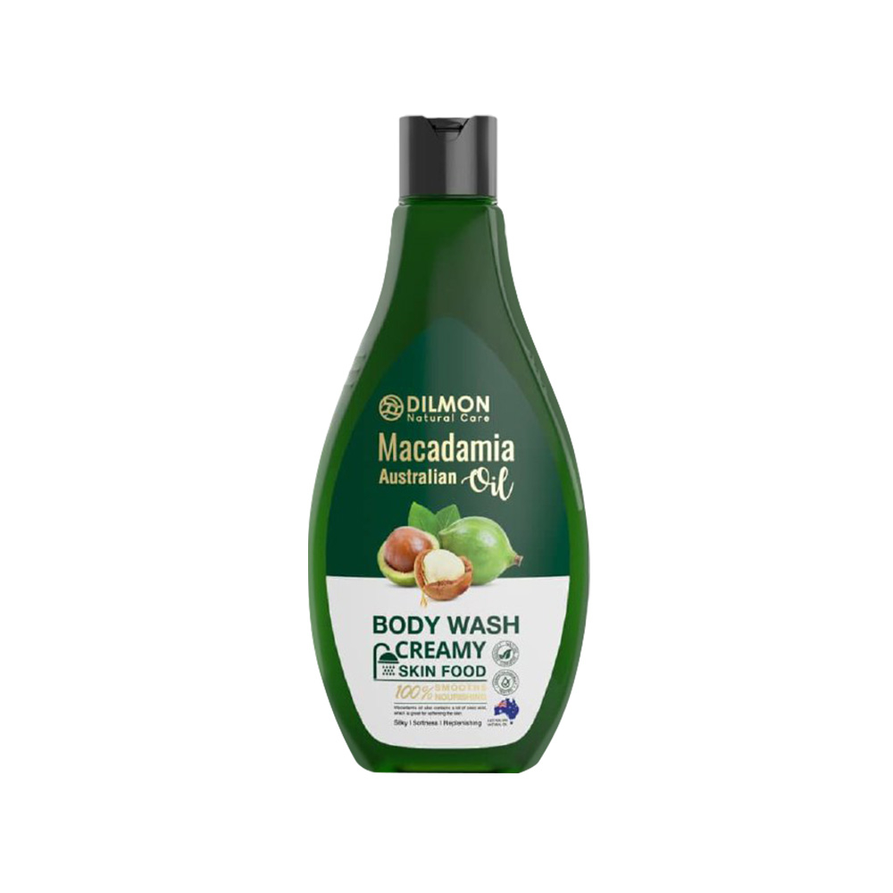 Dilmon Macadamia Body Wash Creamy Skin Food شامپو بدن کرمی دیلمون حاوی روغن ماکادمیا