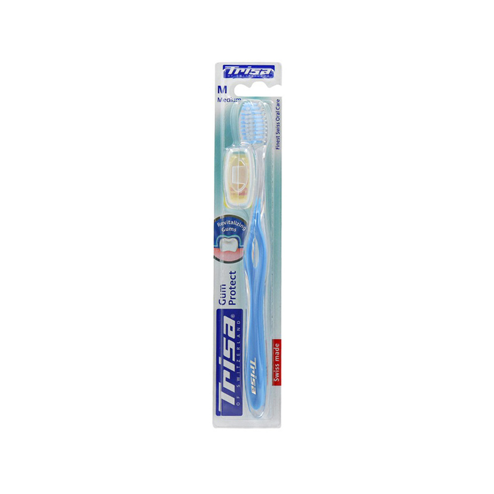 Trisa Gum Protect Medium toothbrush مسواک تريزا مدل Gum Protect با برس متوسط و محافظ