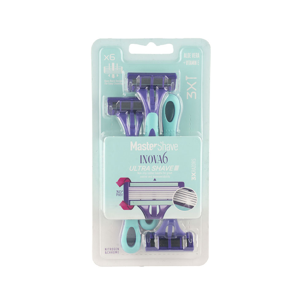خودتراش زنانه 6 لبه مستر شیو مدل Inova بسته 3عددی