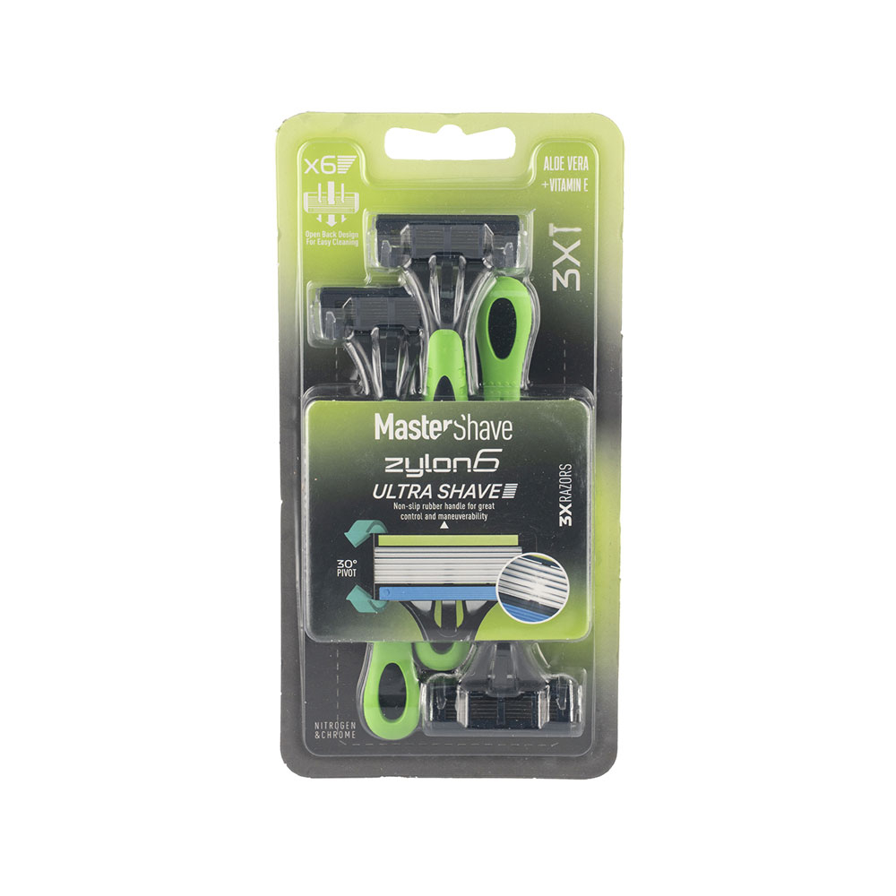 خودتراش مردانه 6 لبه مستر شیو مدل Zylon بسته 3 عددی