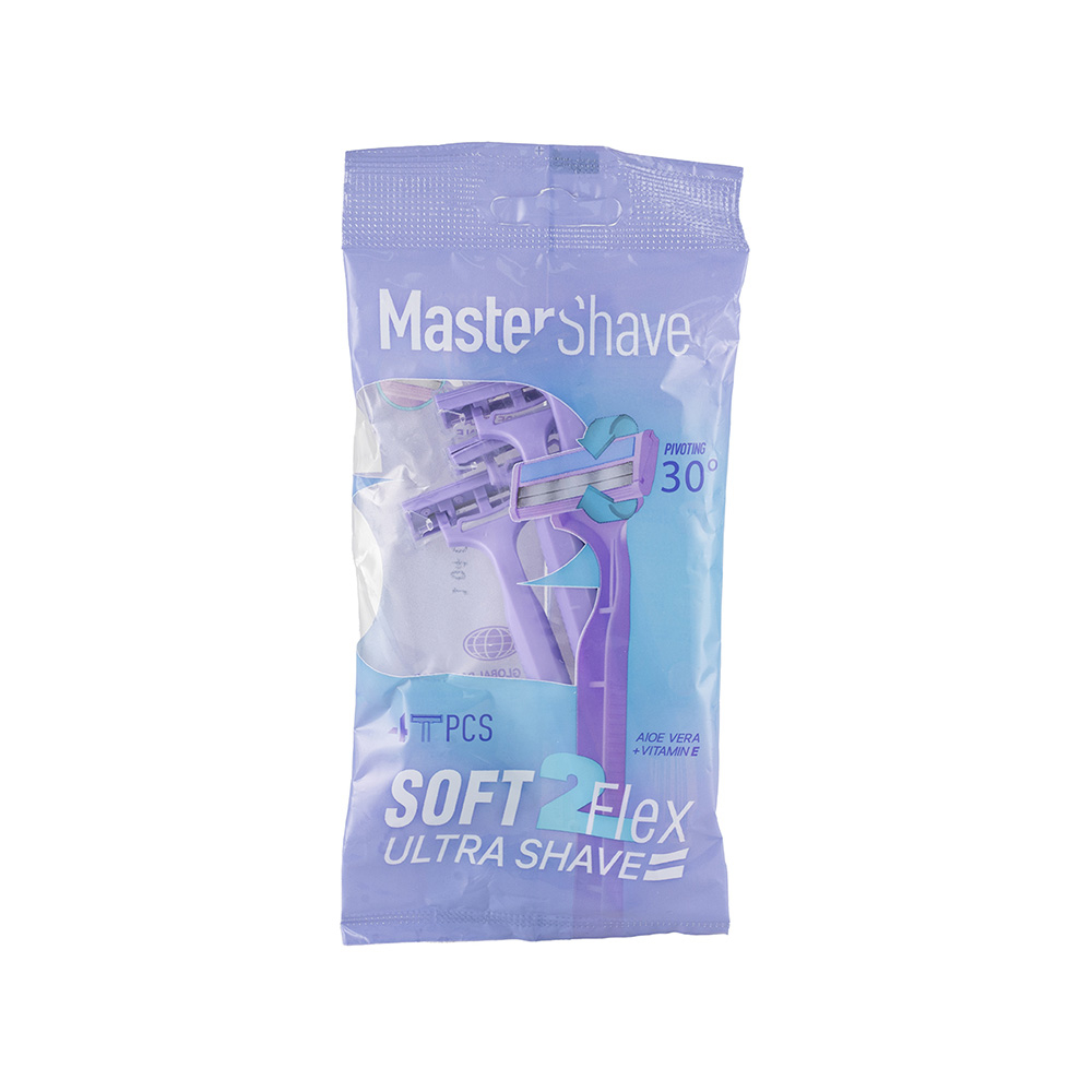 خودتراش 2 لبه مستر شیو مدل Soft 2 بسته 4 عددی