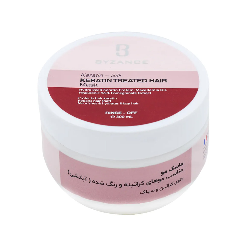 ماسک مو بیزانس مدل Keratin Silk مناسب مخصوص موهای کراتینه شده