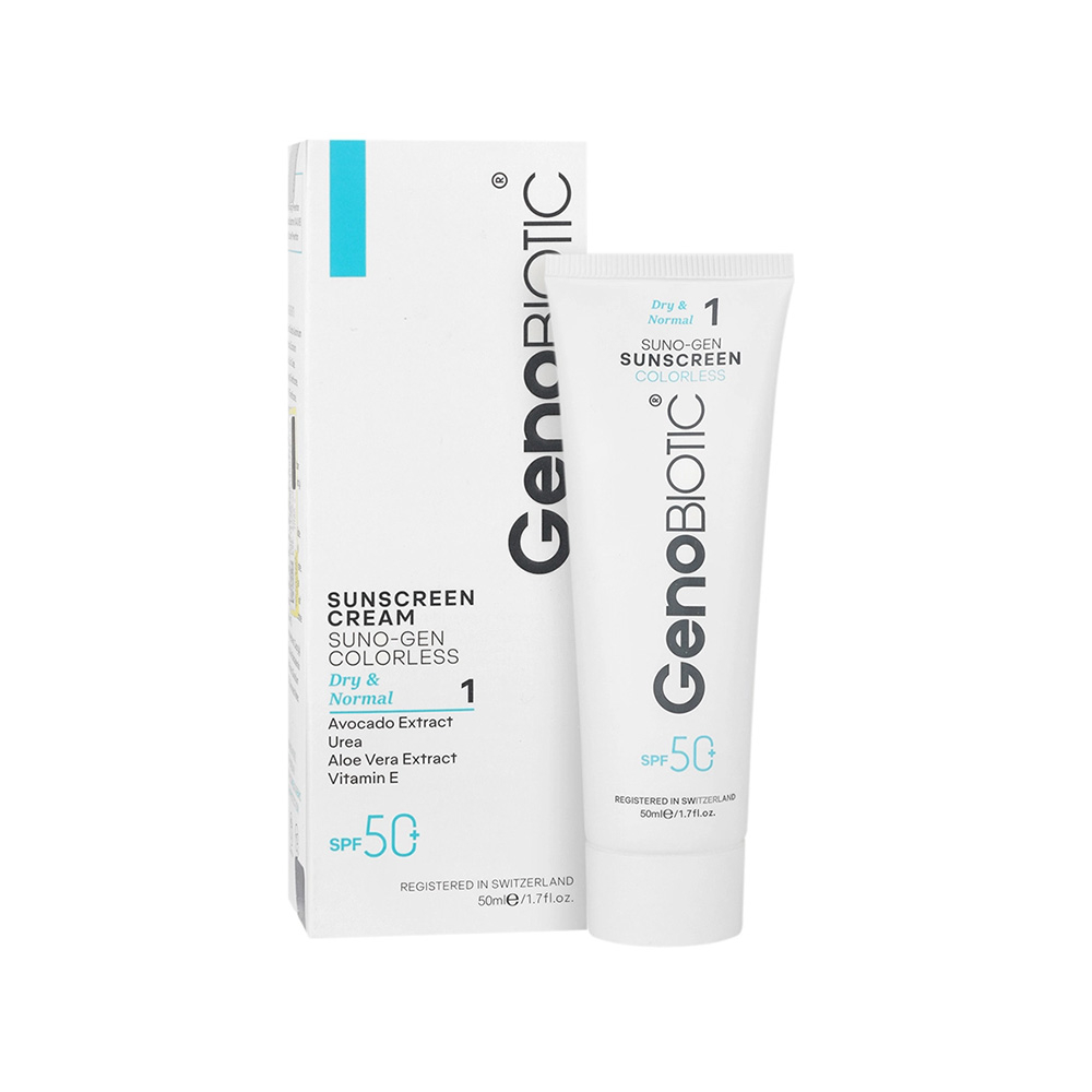 کرم ضد آفتاب بی‌رنگ Spf50 ژنوبایوتیک مدل Sunogen