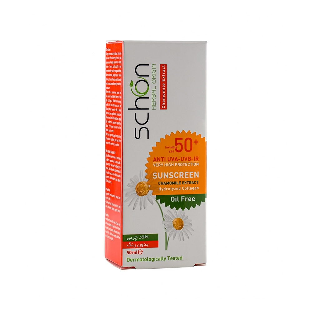 کرم ضد آفتاب بی رنگ SPF50 شون مناسب پوست چرب 50 میل