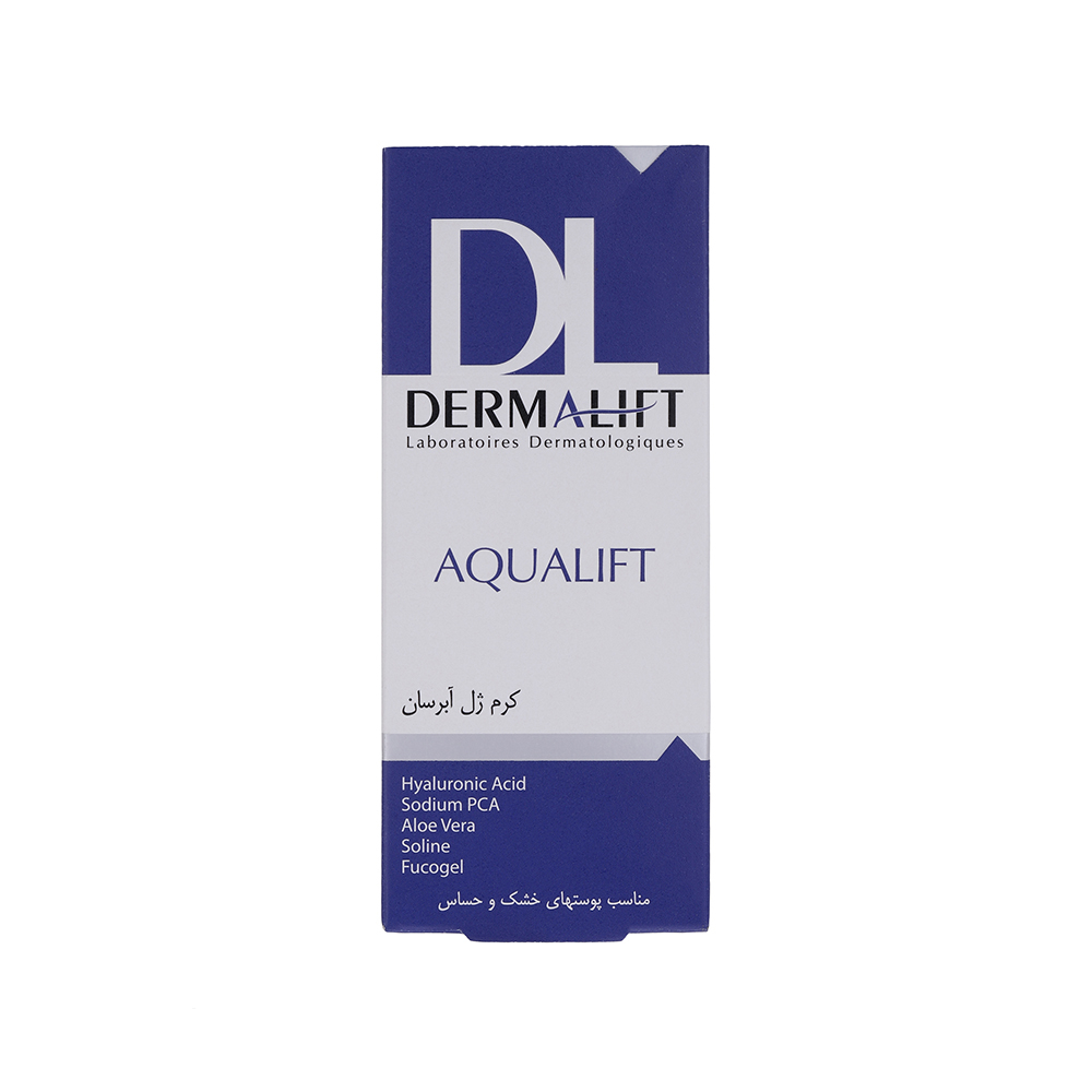 کرم ژل آبرسان درمالیفت مدل Aqualift مناسب پوست خشک و حساس