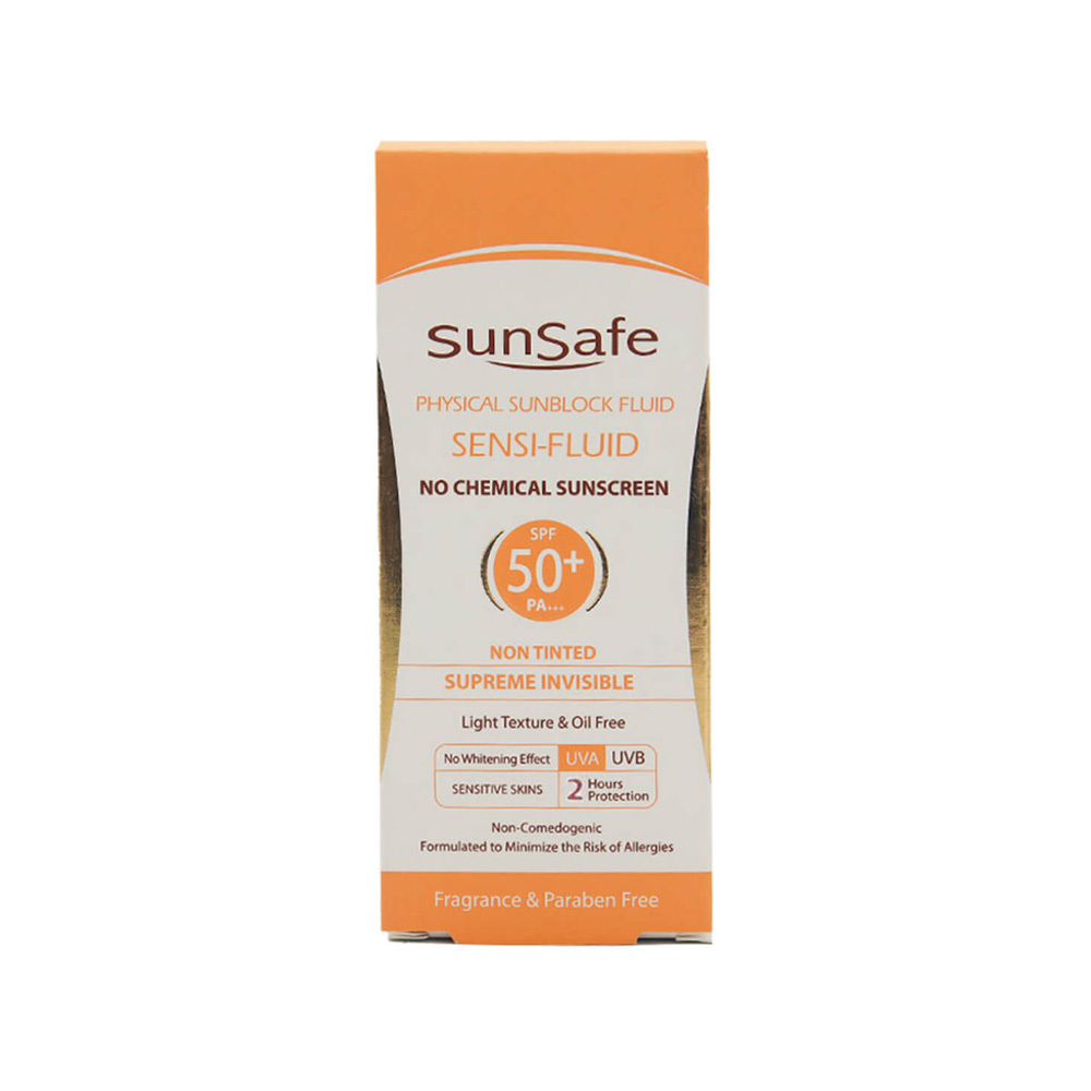 فلوئید ضد آفتاب SPF50 سان سیف مناسب پوست حساس