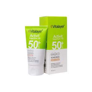 کرم ضد آفتاب پوست چرب SPF50 رنگی ACTIVIT ویتالیر VITALAYER