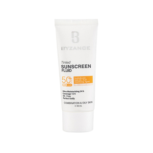 کرم ضد آفتاب رنگی بیزانس با SPF50 مناسب پوست چرب و مختلط 40 میل