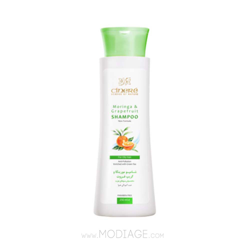 شامپو مخصوص موی چرب سینره Cinere moringa grape fruit shampoo