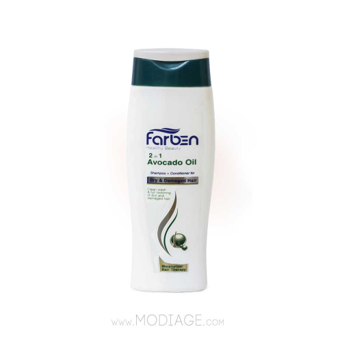 شامپو 2 در 1 روغن آووکادو موهای خشک و آسیب دیده فاربن Farben
