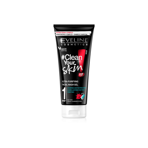 ژل شستشو صورت ضد جوش CLEAN YOUR SKIN اولاین EVELINE