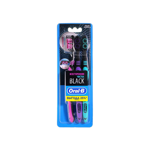 مسواک سه عددی ALLROUNDER BLACK 2+1 اورال بی ORAL-B