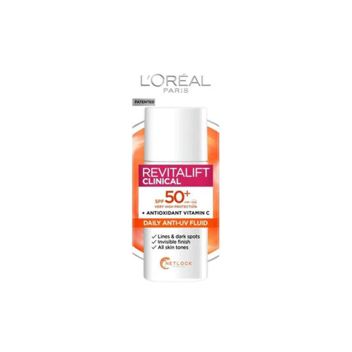 فلوئید ضد آفتاب بی رنگ SPF50 REVITALIFT CLINICAL لورآل LOREAL