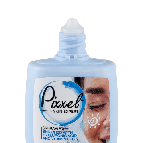 تصویر کرم ضد آفتاب بی رنگ Spf50 پیکسل مناسب پوست چرب و جوش دار