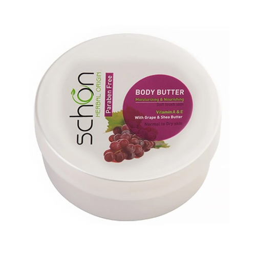 کره بدن شون حاوی انگور قرمز مناسب پوست خشک و نرمال