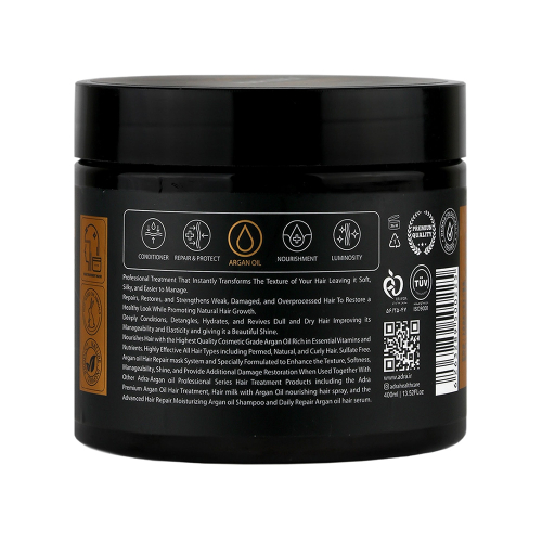 ماسک مو فاقد سولفات آدرا حاوی روغن آرگان مناسب موی خشک و آسیب دیده