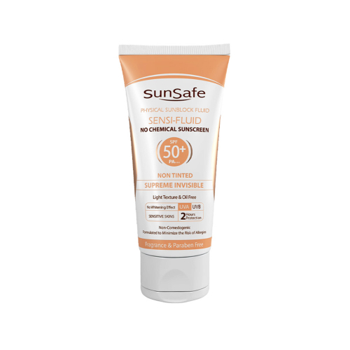 فلوئید ضد آفتاب SPF50 سان سیف مناسب پوست حساس