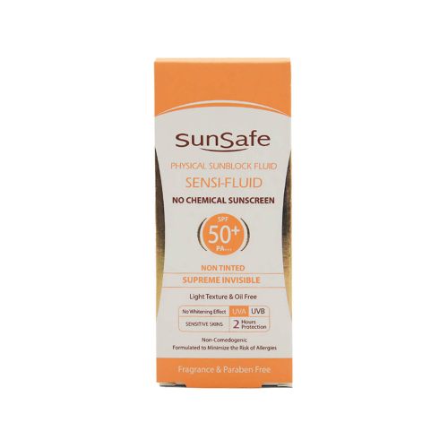 فلوئید ضد آفتاب SPF50 سان سیف مناسب پوست حساس