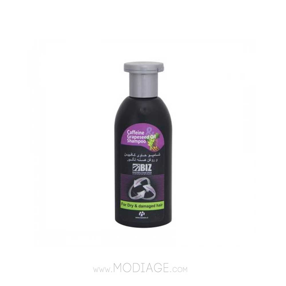 شامپو کافئین و روغن هسته انگور بیز BIZ