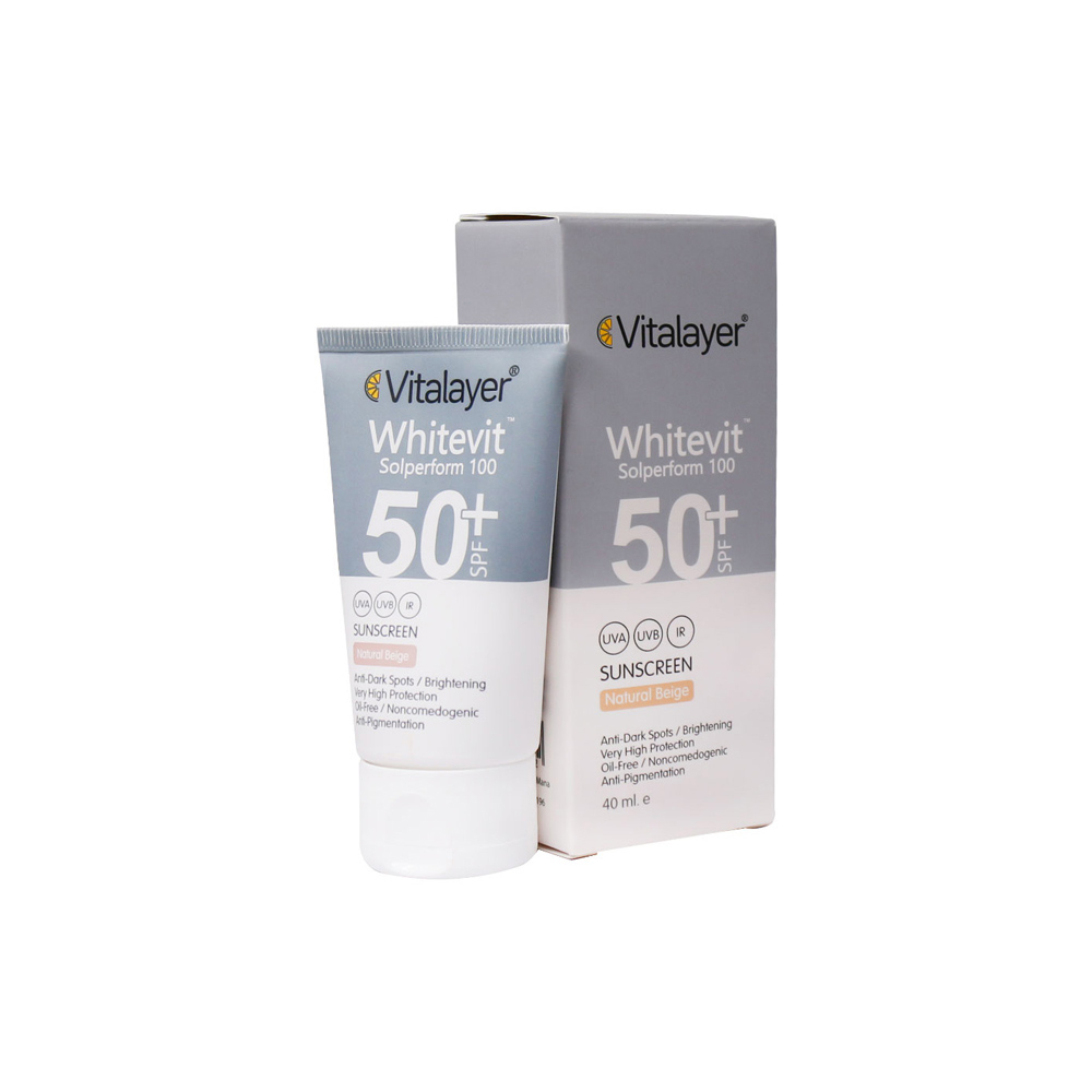 کرم ضد آفتاب ضد لک رنگی WHITEVIT ویتالیر VITALAYER