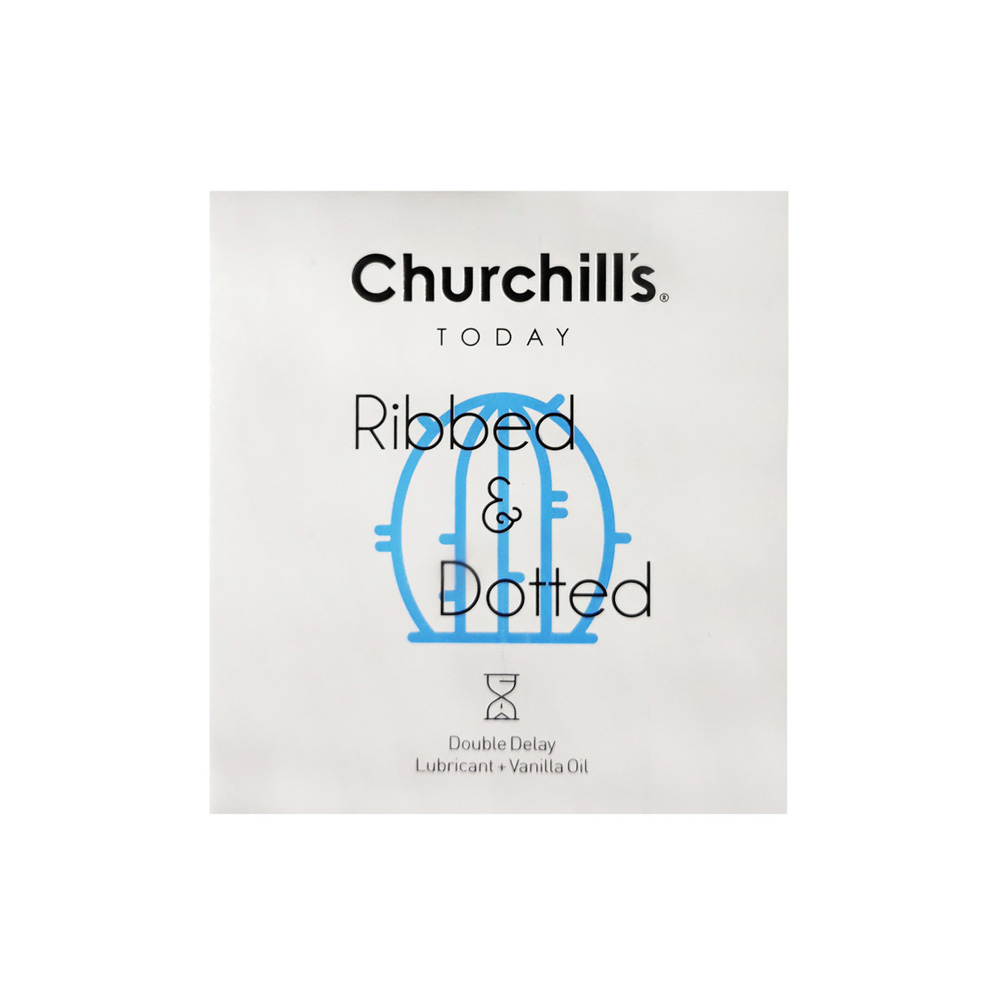 کاندوم تاخیری خاردار RIBBED & DOTTED بسته 3 عددی چرچیلز CHURCHILLS