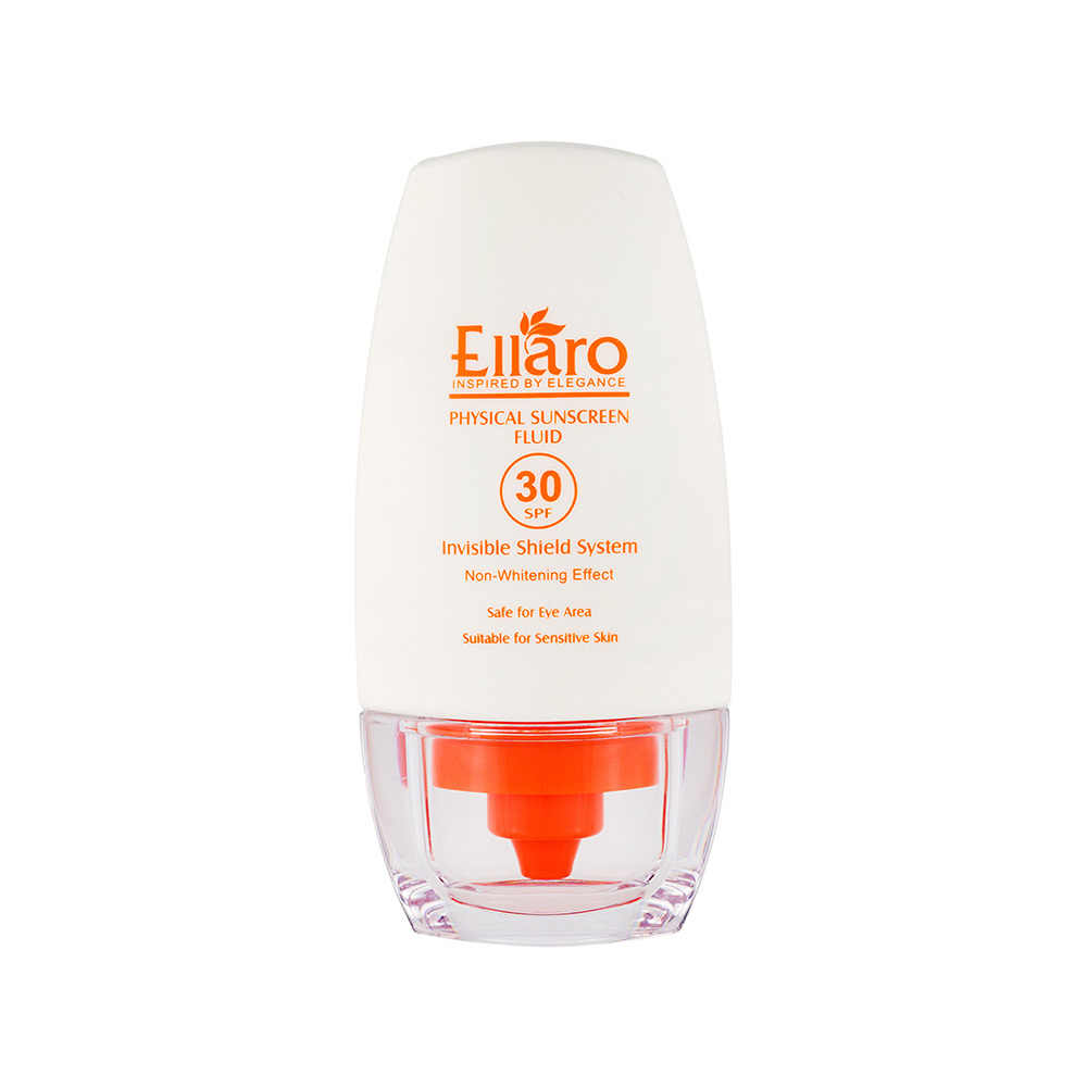 فلوئید ضد آفتاب فیزیکال بی رنگ SPF30 الارو مناسب پوست حساس