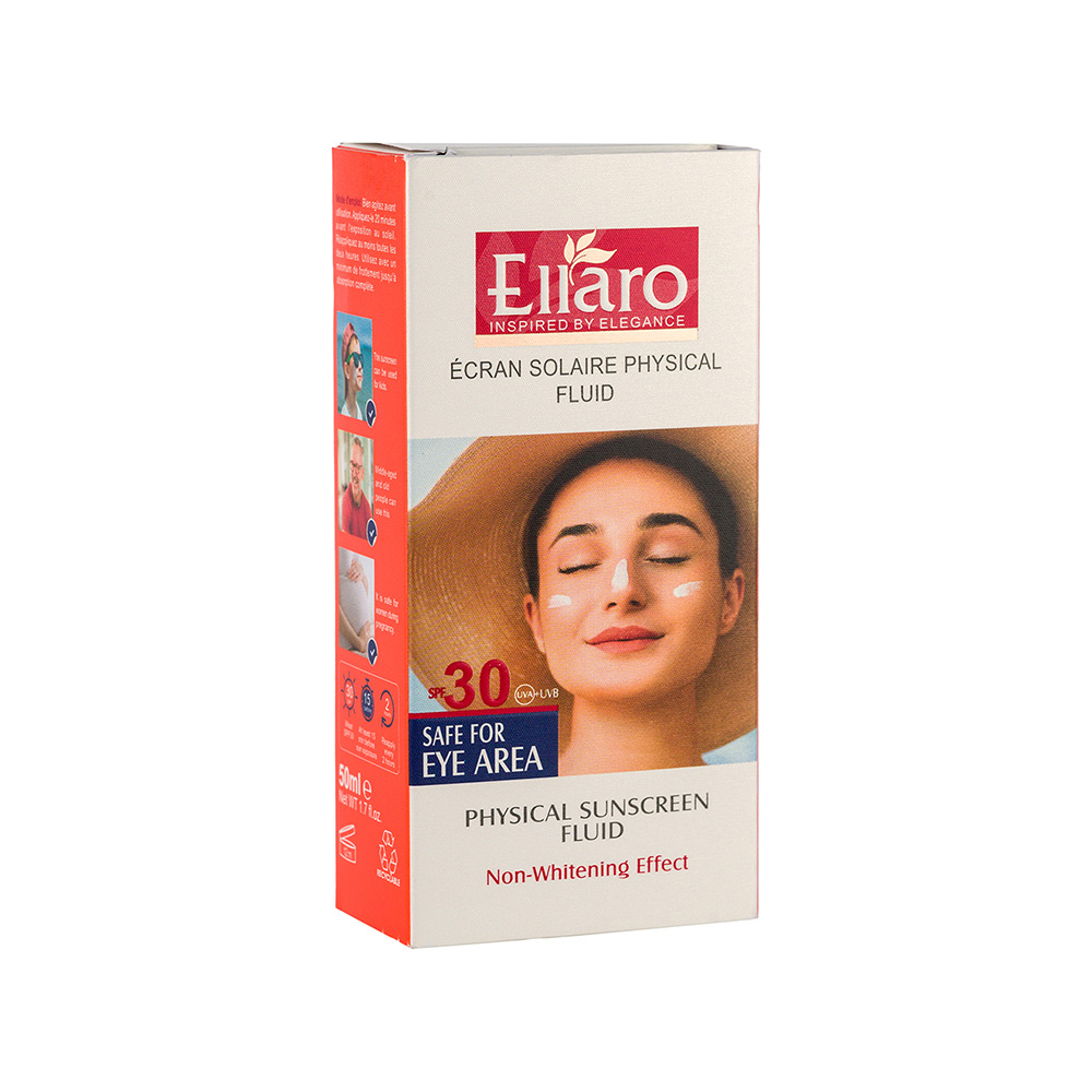 فلوئید ضد آفتاب فیزیکال بی رنگ SPF30 الارو مناسب پوست حساس