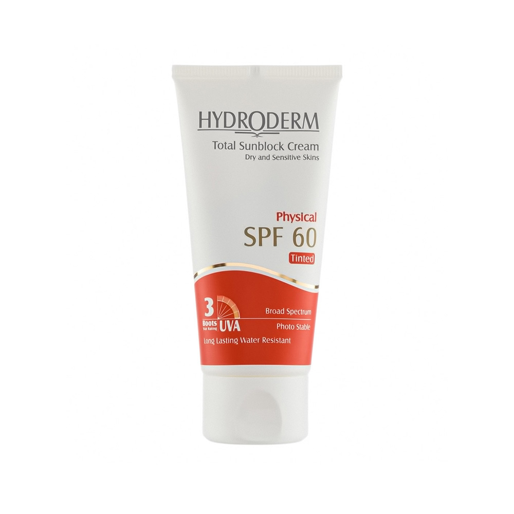 تصویر کرم ضد آفتاب رنگی SPF60 هیدرودرم مناسب پوست خشک و حساس