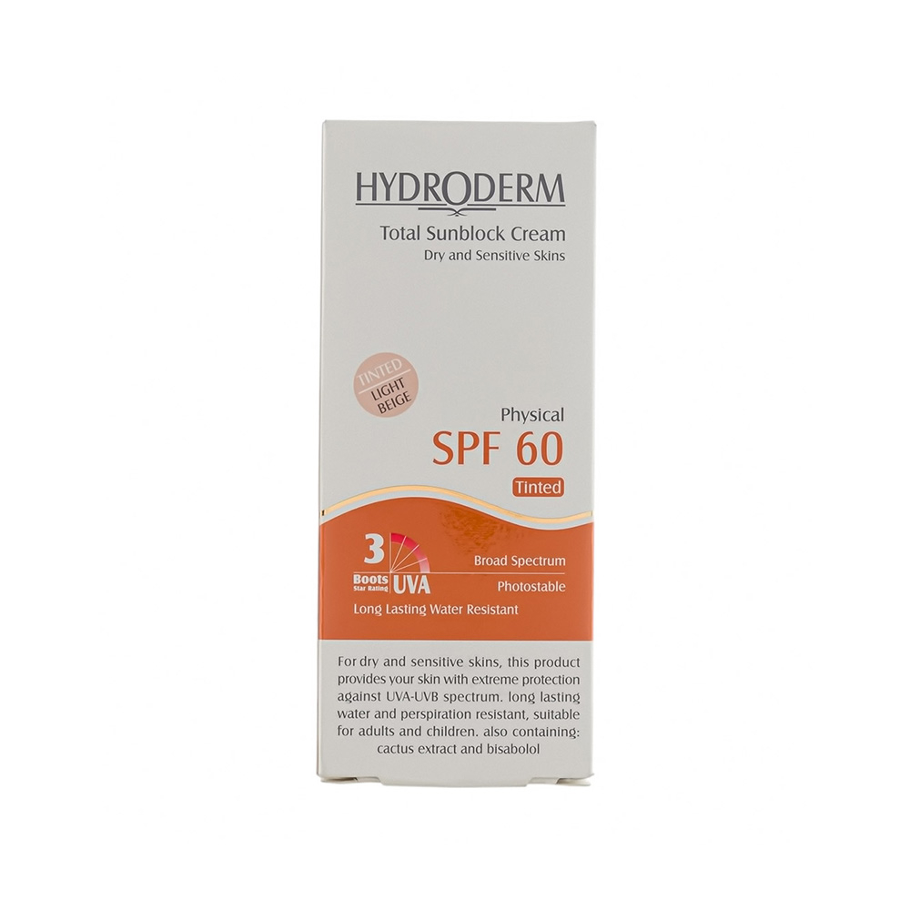 تصویر کرم ضدآفتاب فیزیکال رنگی SPF60 هیدرودرم