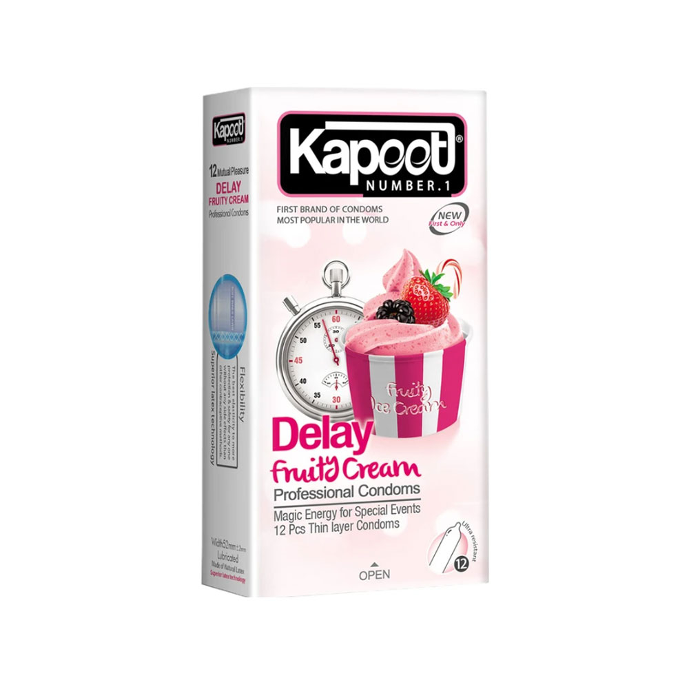 کاندوم تاخیری کاپوت مدل Delay Fruty Cream بسته 12عددی