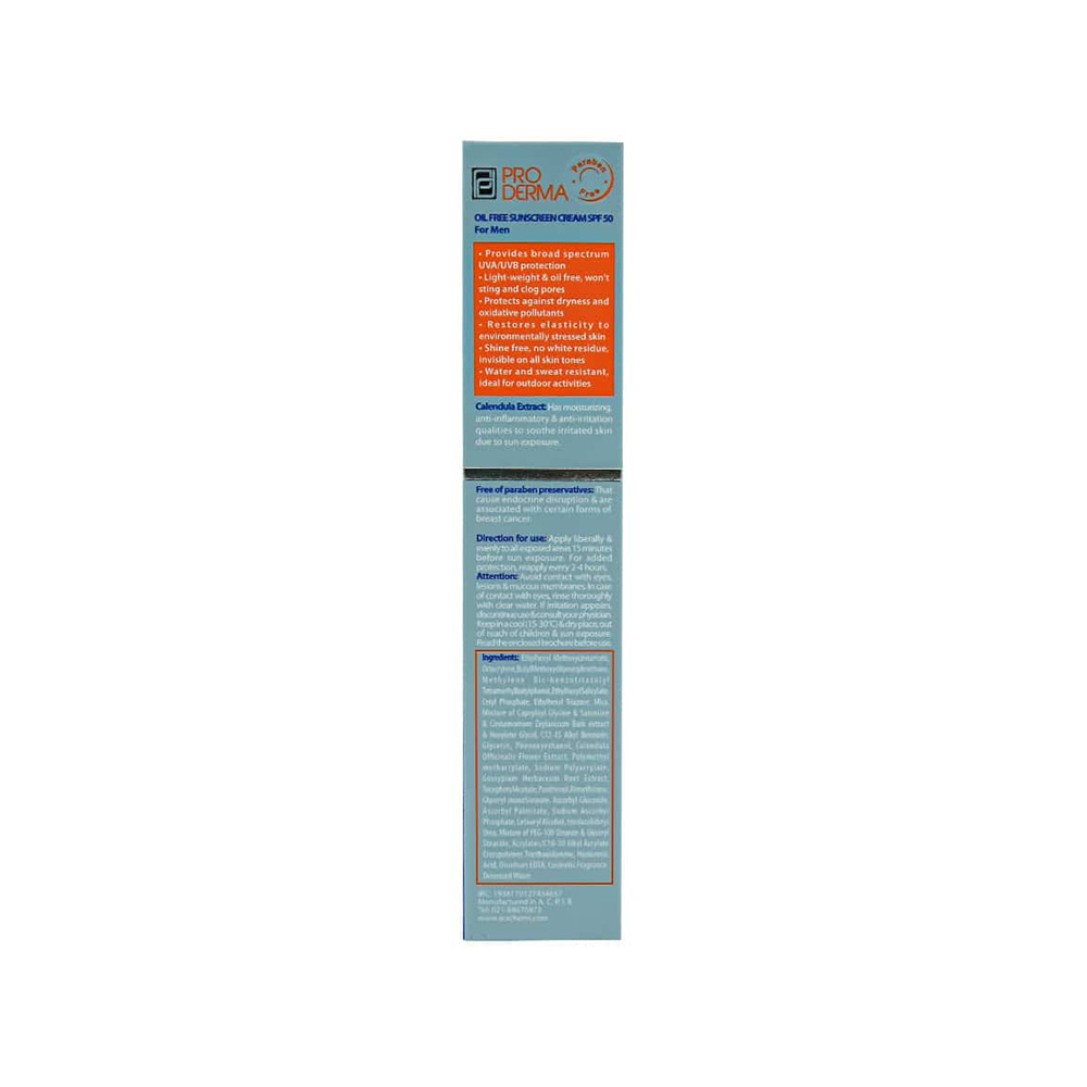 کرم ضد آفتاب فاقد چربی آقایان SPF50 پرودرما