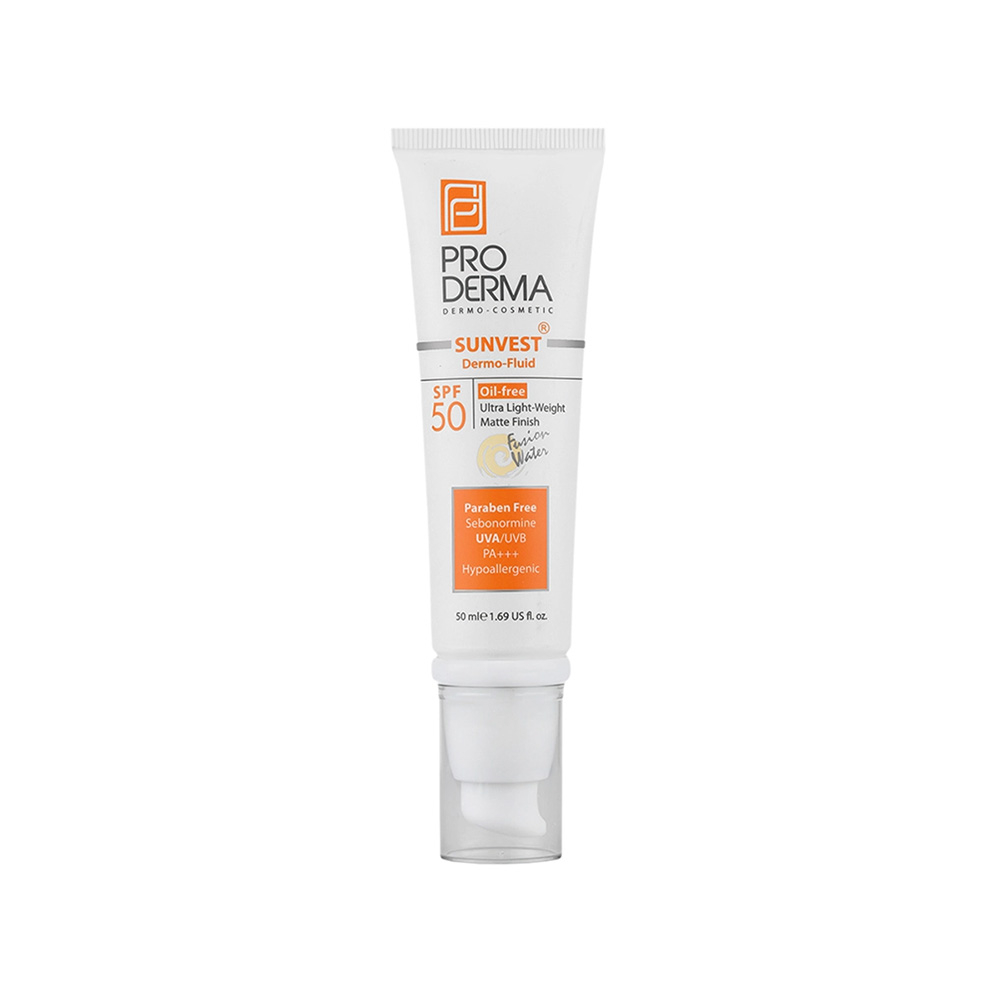 فلوئید ضد آفتاب فاقد چربی SPF50 پرودرما مناسب پوست چرب