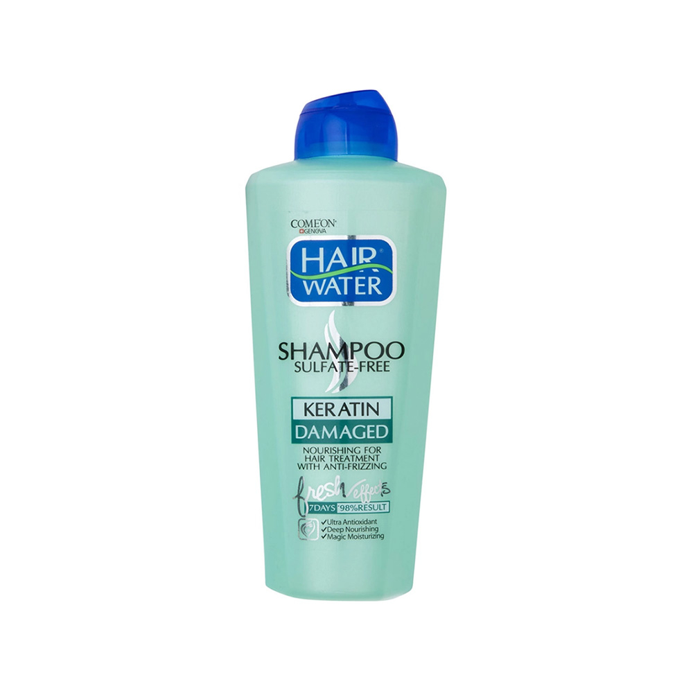 شامپو هیر واتر کامان حاوی کراتین مناسب موی آسیب دیده