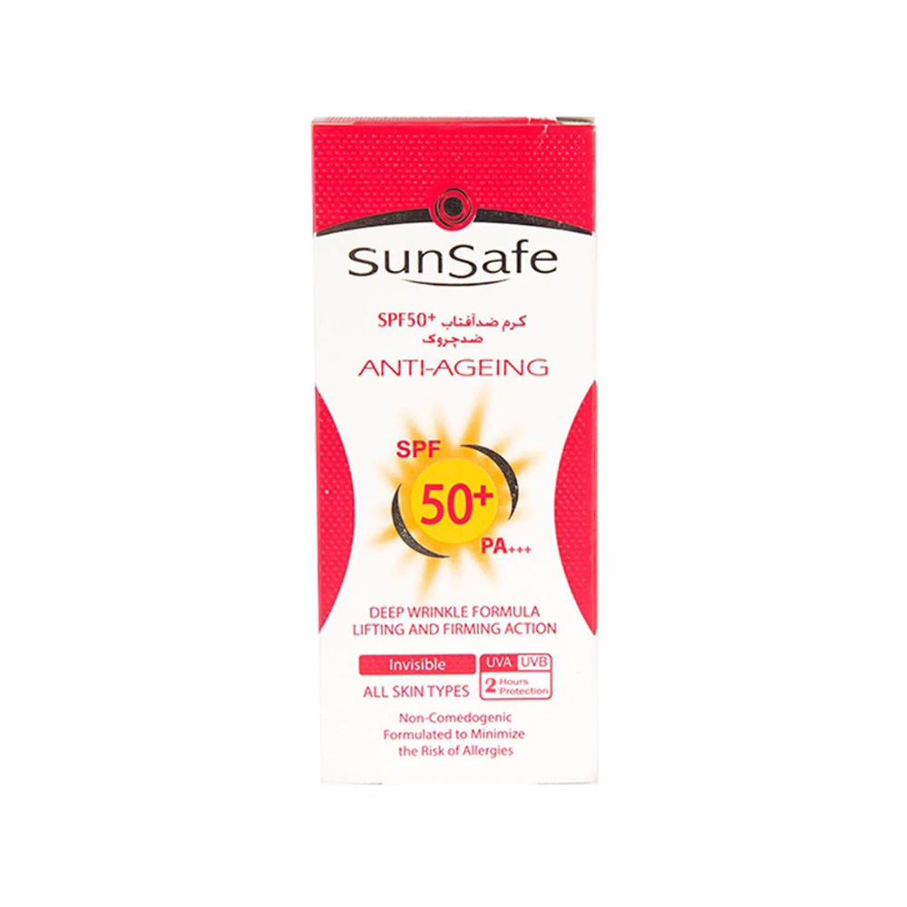کرم ضد آفتاب ضد چروک بی رنگ SPF50 سیف