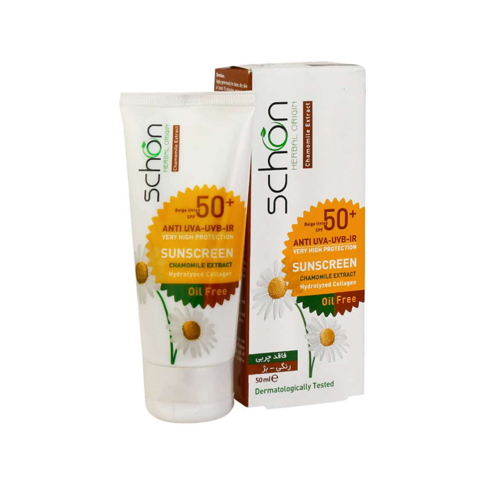 کرم ضد آفتاب رنگ بژ SPF50 شون مناسب پوست چرب