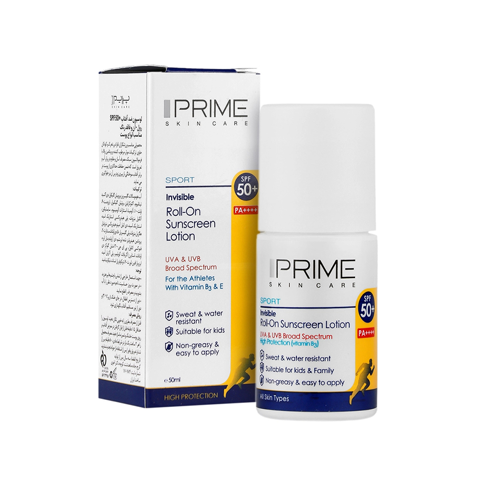 لوسیون ضد آفتاب رولی SPF50 بی رنگ پرایم  50میل