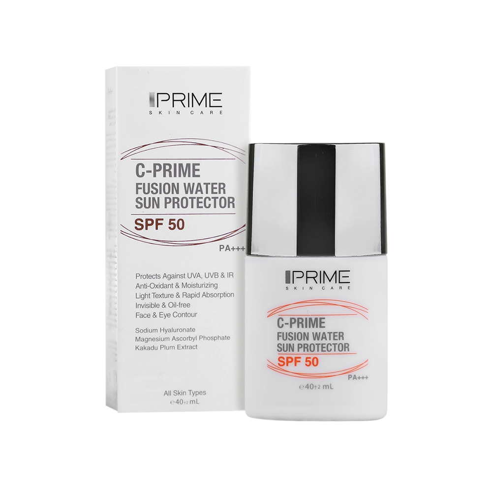 فلوئید ضد آفتاب بی رنگ SPF50 پرایم حاوی ویتامین C حجم40میل