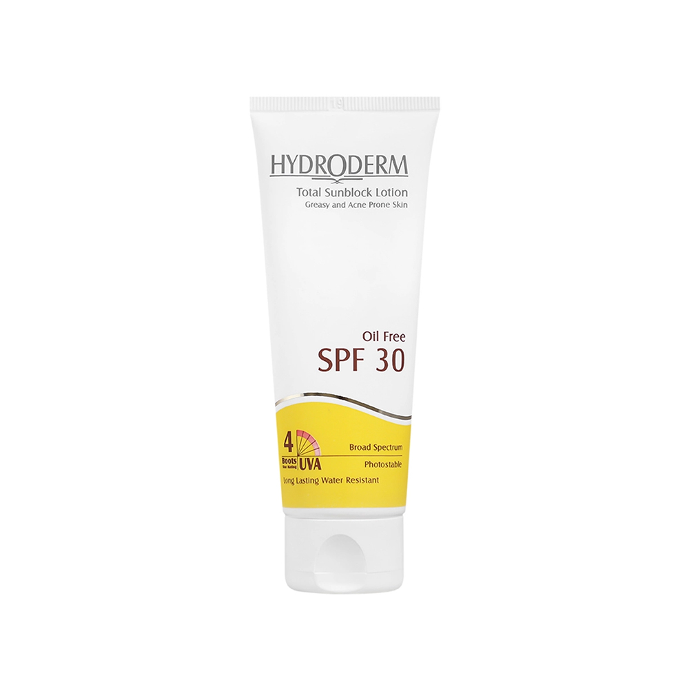لوسیون ضد آفتاب SPF30 هیدرودرم مناسب پوست چرب 75میل