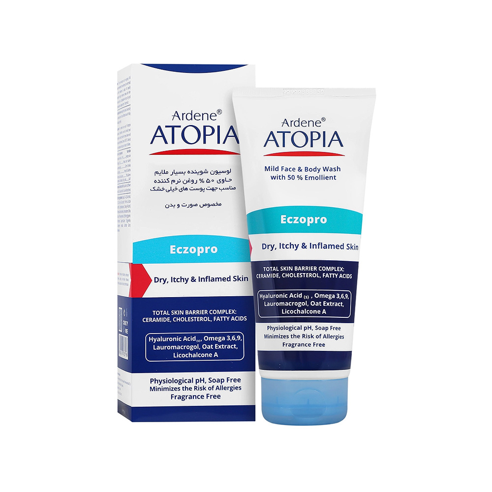 لوسیون شوینده صورت و بدن آردن اتوپیا مدل Eczopro مناسب پوست خیلی خشک