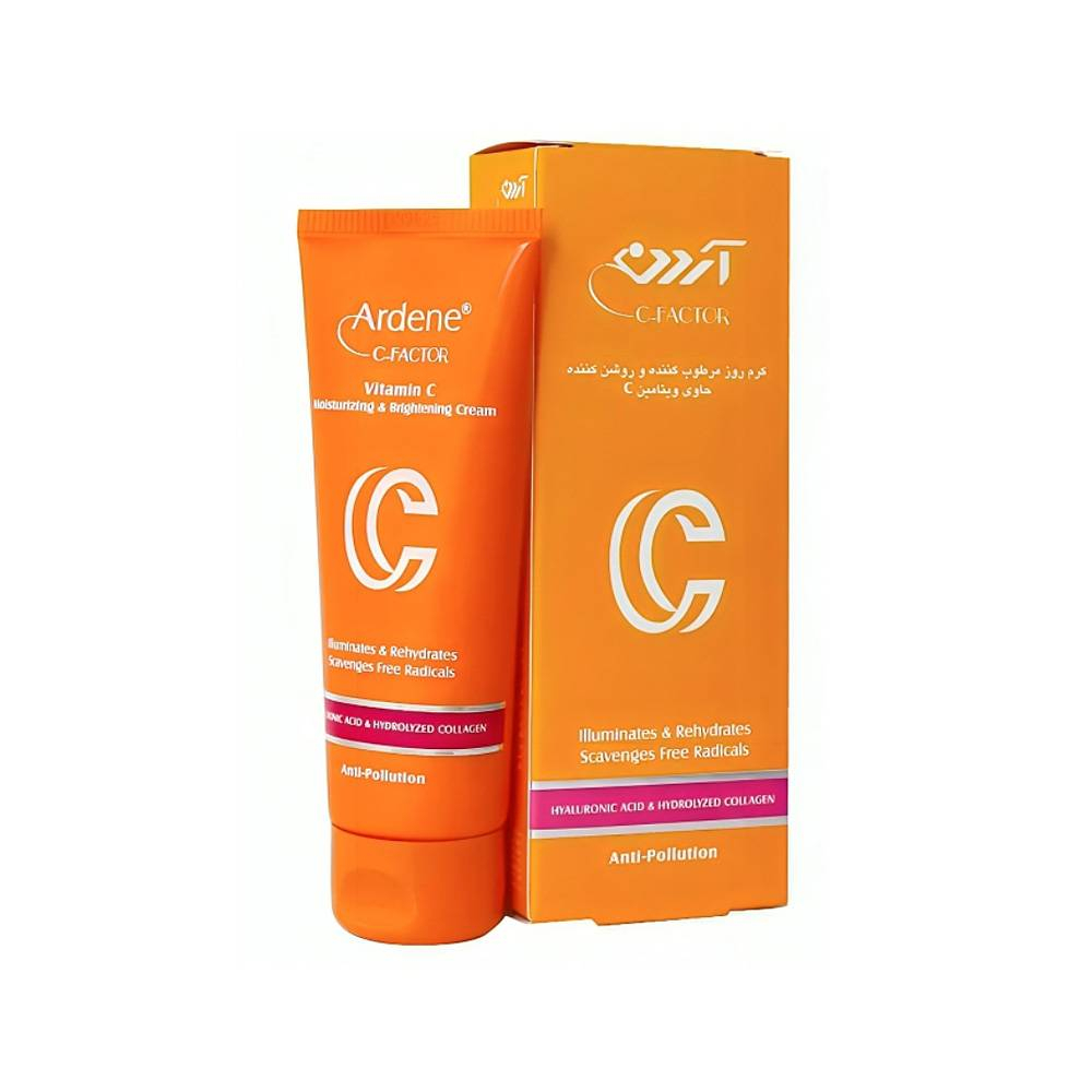 کرم روز مرطوب کننده و روشن کننده SPF15 آردن حاوی ویتامین C مناسب انواع پوست