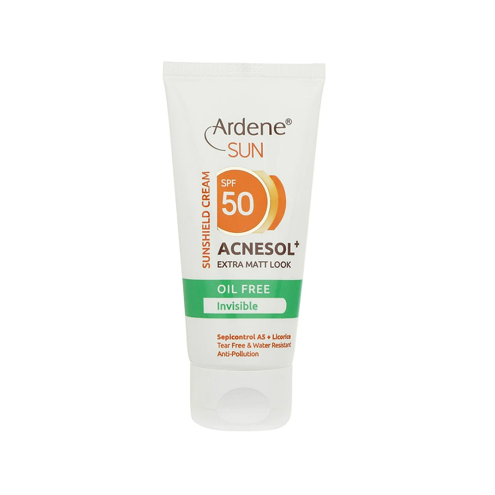 کرم ضد آفتاب بی رنگ SPF50 آردن مدل Acnesol مناسب پوست چرب