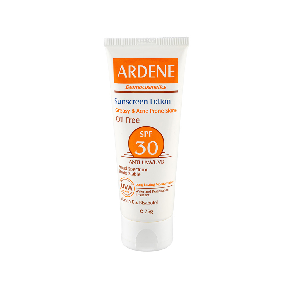 لوسیون ضد آفتاب SPF30 آردن مناسب پوست چرب و مستعد جوش