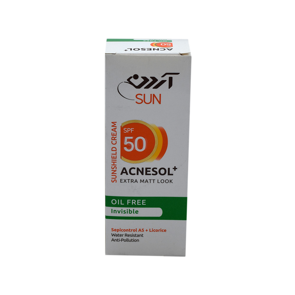 کرم ضد آفتاب بی رنگ SPF50 آردن مدل Acnesol مناسب پوست چرب