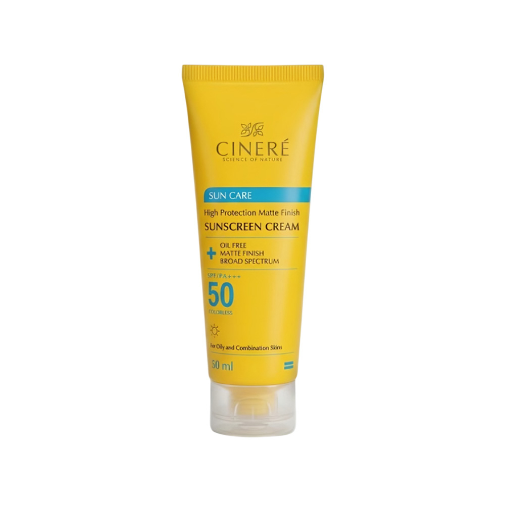 کرم ضد آفتاب بی رنگ SPF50 سینره مناسب پوست چرب و مختلط