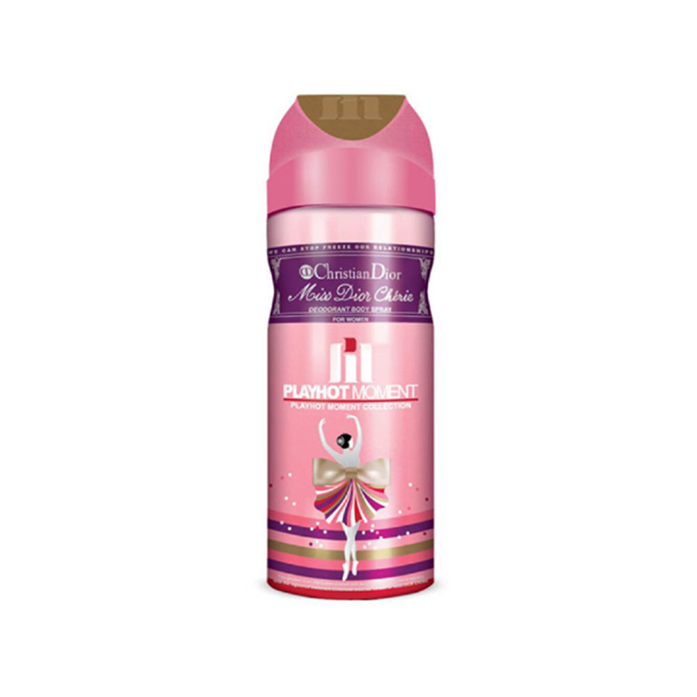 اسپری دئودورانت زنانه پلی هات مومنت مدل Christian Dior Miss Dior Cherie