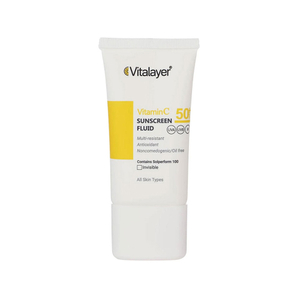 فلوئید ضد آفتاب بی رنگ SPF50 ویتالیر حاوی ویتامین C مناسب انواع پوست