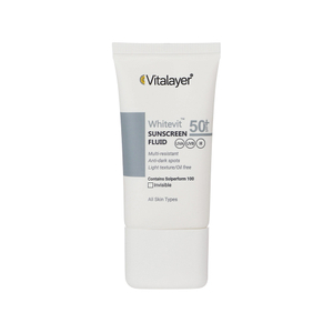 فلوئید ضد آفتاب بی رنگ SPF50 ویتالیر مدل Whitevit