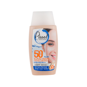تصویر کرم ضد آفتاب رنگی پیکسل Spf50 مناسب پوست چرب و جوش دار