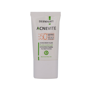 فلوئید ضد آفتاب SPF50 درمالیفت مدل Acnevite مناسب پوست چرب و جوش دار