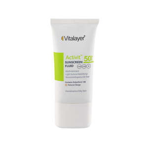 ضد آفتاب فلوئیدی SPF50 ویتالیر مدل Activit مناسب پوست چرب 50میل